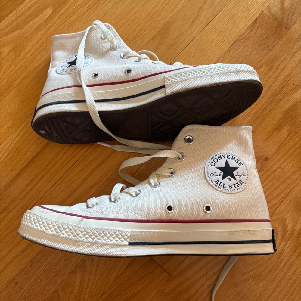 Ladies Converse All Star Cream High Tops Size 6.5